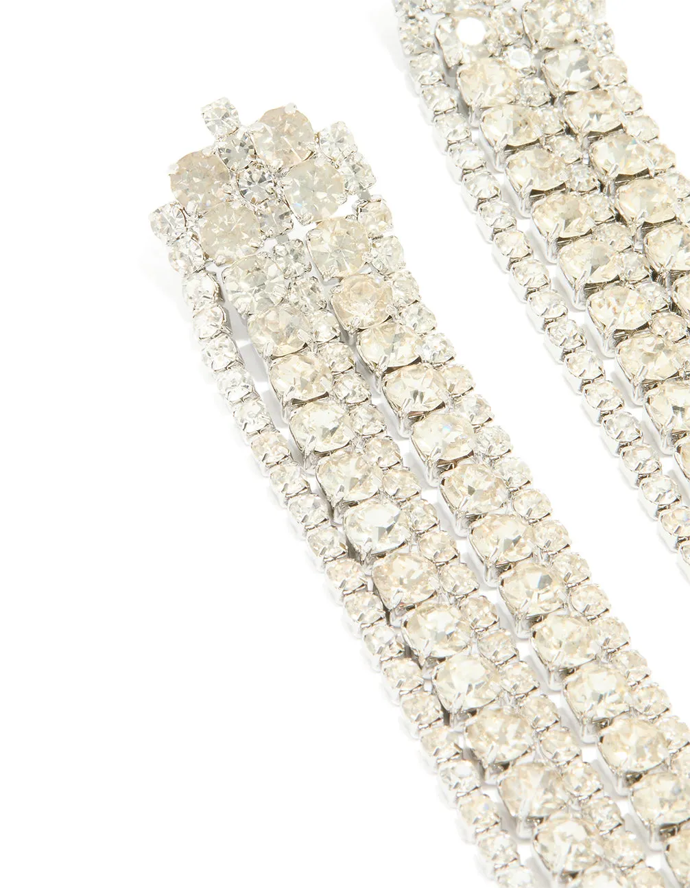 Silver Diamante Cup Chain Mixed Length Drop Earrings sold by lovisa product image thumbnail 2