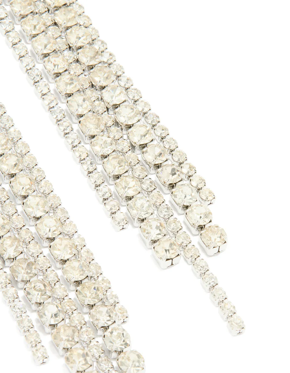 Silver Diamante Cup Chain Mixed Length Drop Earrings sold by lovisa product image thumbnail 3