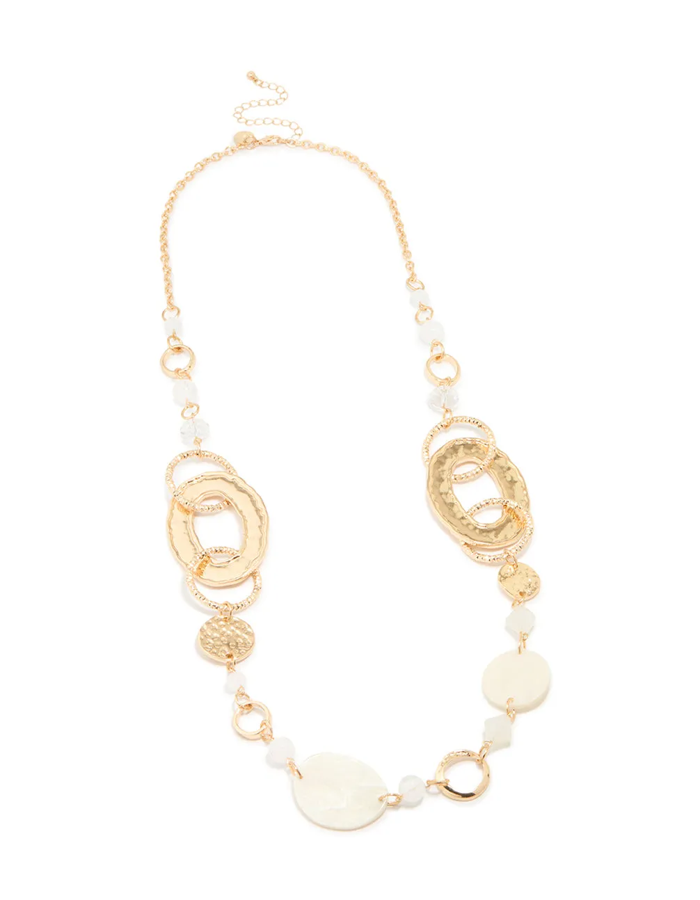 Gold Pearl Molten Link Disc Necklace sold by lovisa product image thumbnail 2