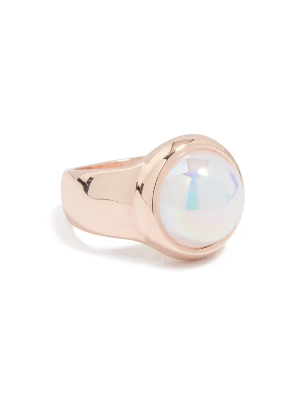 Rose Gold Pearl Statement Ring sold by lovisa