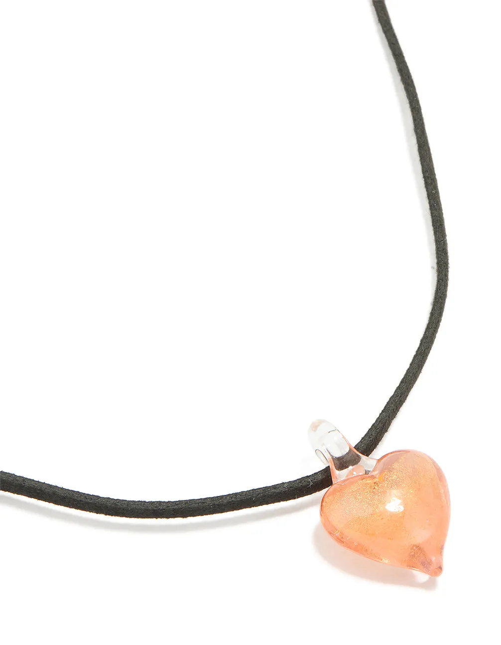 Gold Orange Glass Mini Heart Necklace sold by lovisa