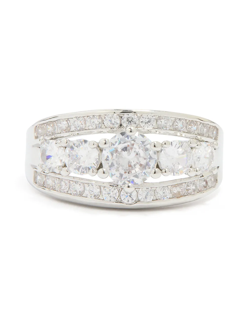 Silver Cubic Zirconia Cluster Band Ring sold by lovisa product image thumbnail 3