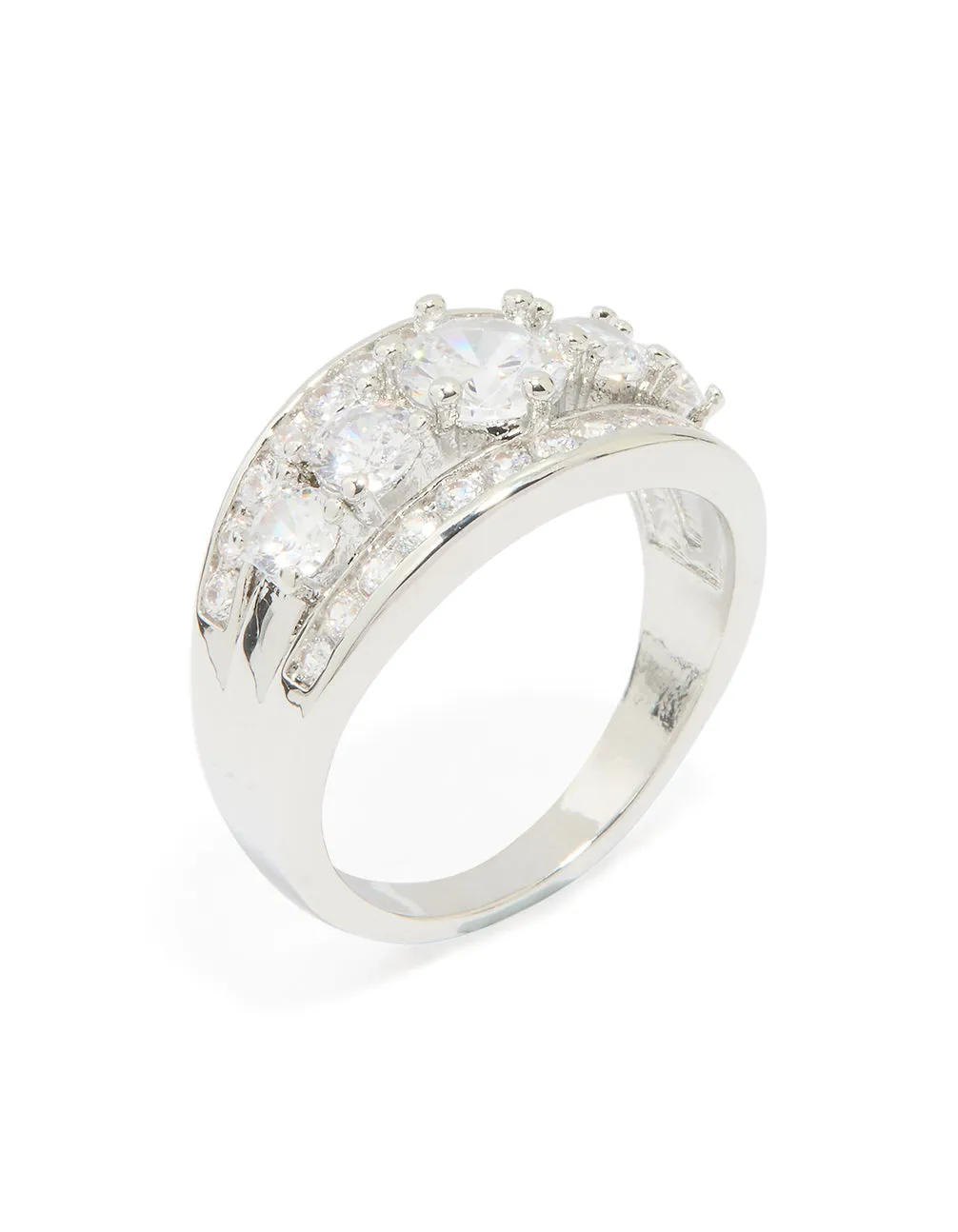 Silver Cubic Zirconia Cluster Band Ring sold by lovisa product image thumbnail 2