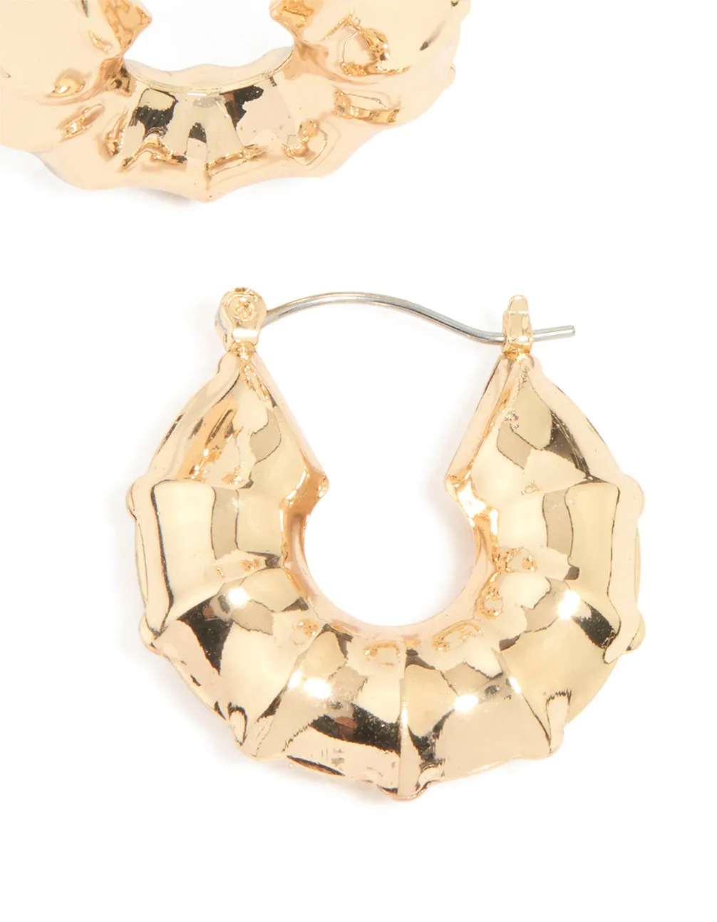 Gold Mini Bamboo Hoop Earrings sold by lovisa product image thumbnail 3