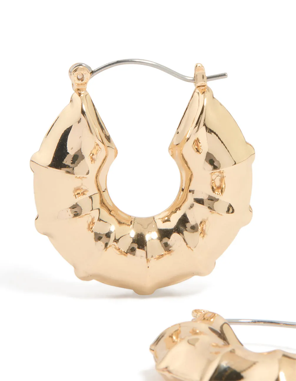 Gold Mini Bamboo Hoop Earrings sold by lovisa product image thumbnail 2