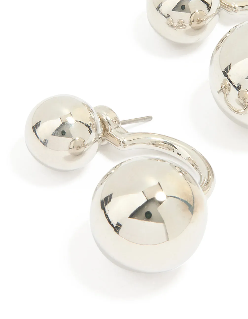 Silver Double Ball Jacket Earrings sold by lovisa product image thumbnail 2