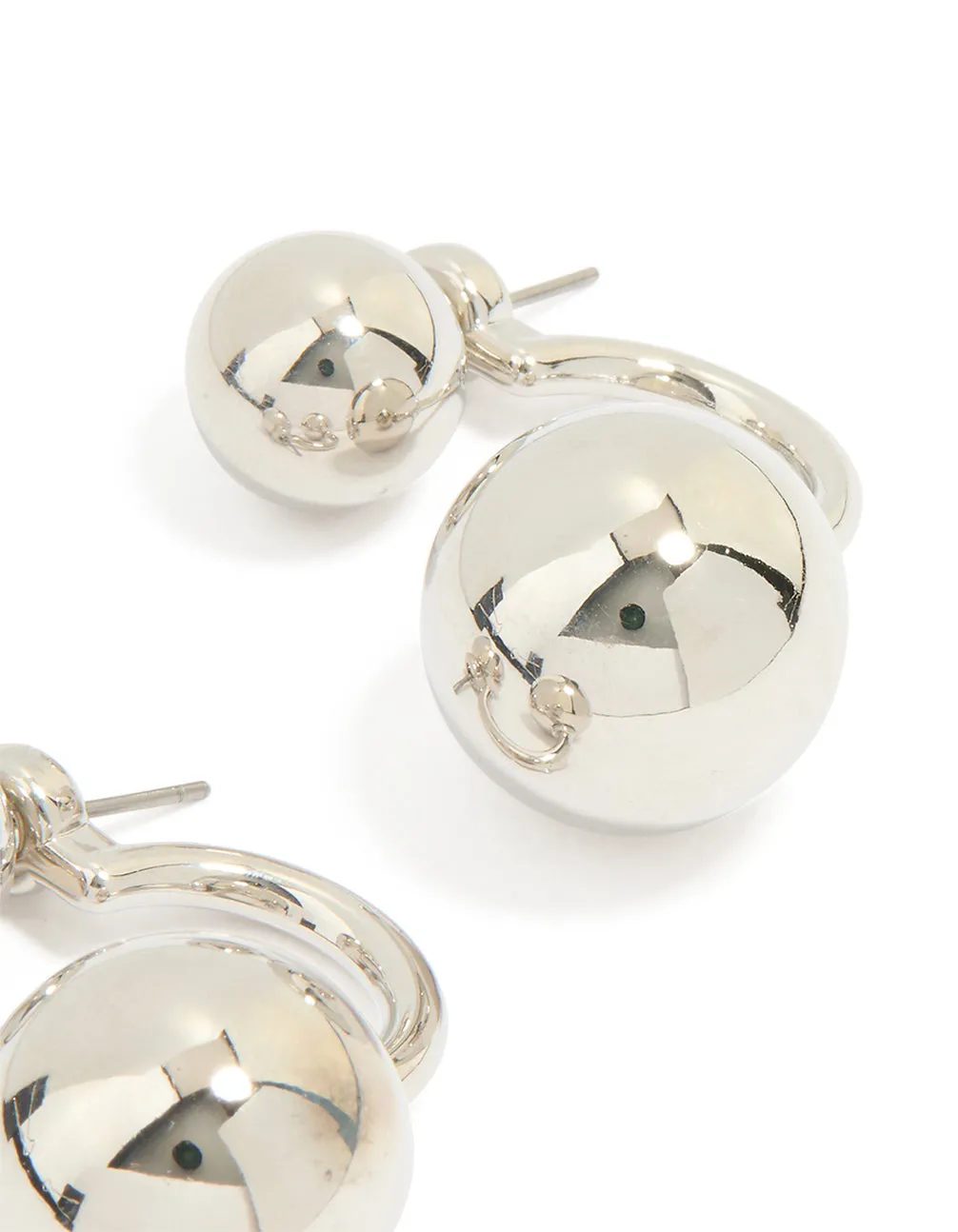 Silver Double Ball Jacket Earrings sold by lovisa product image thumbnail 3