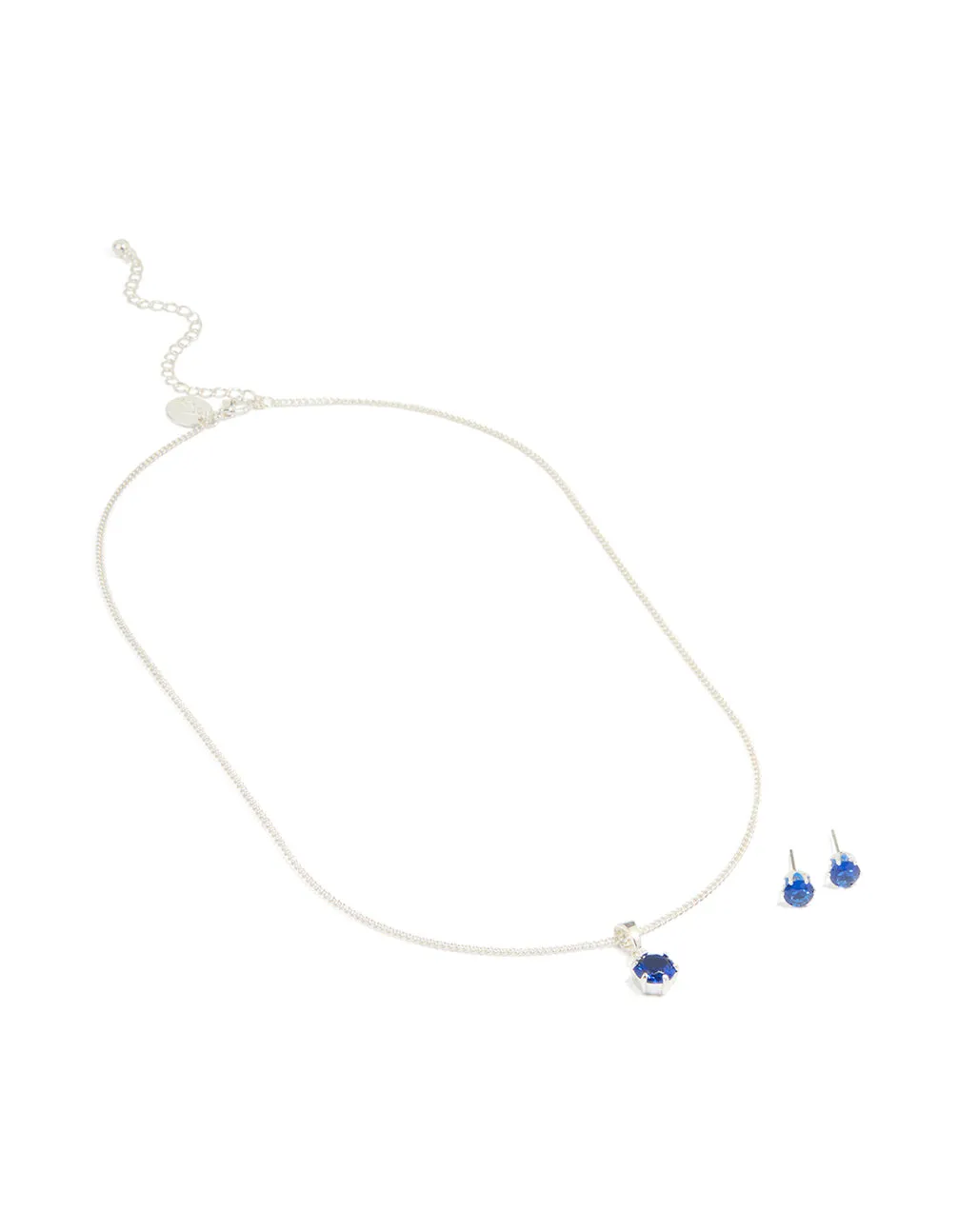 Silver Plated Blue Cubic Zirconia Necklace & Earrings Set sold by lovisa product image thumbnail 2