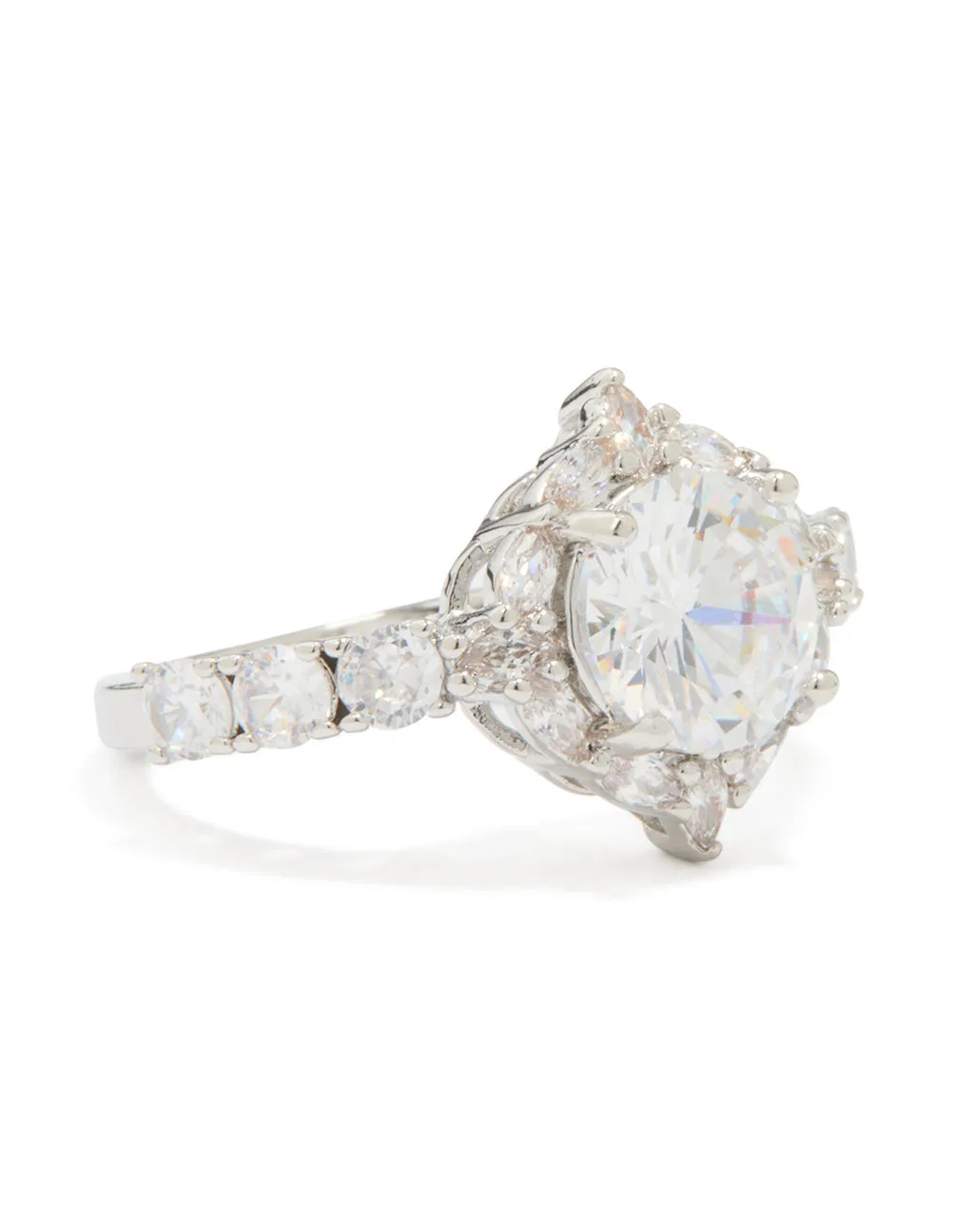 Silver Cubic Zirconia Circle Thin Ring sold by lovisa