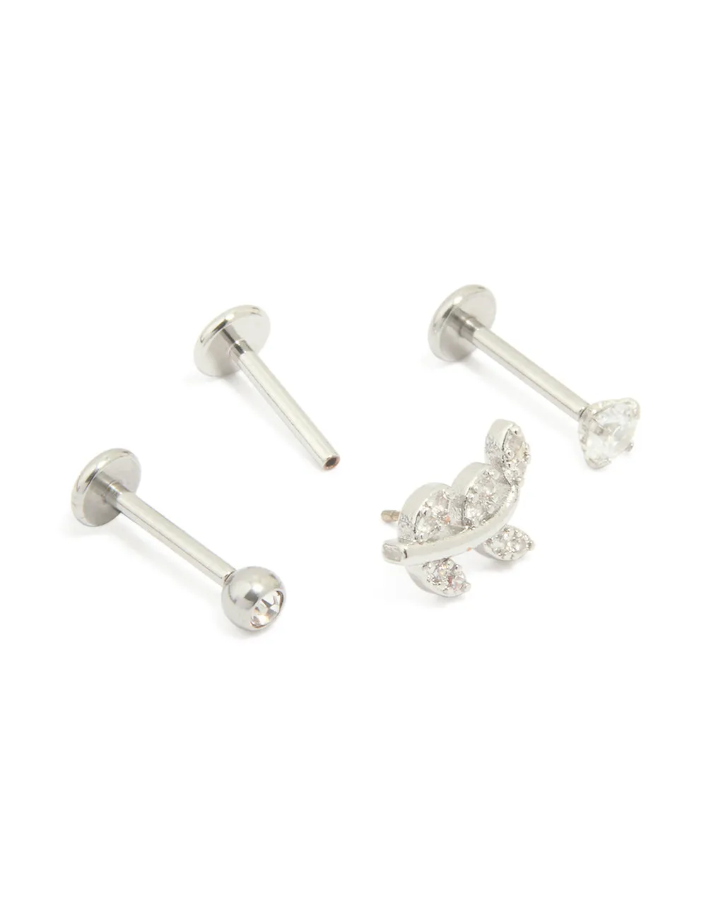Surgical Steel Cubic Zirconia Threadless Flat Back Studs 3-Pack sold by lovisa product image thumbnail 3