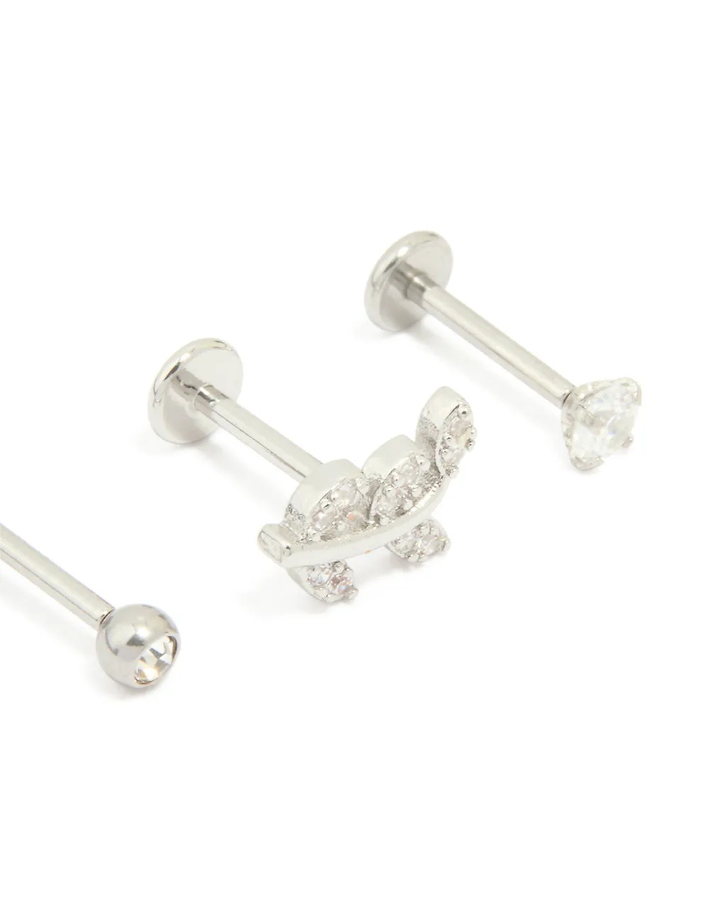 Surgical Steel Cubic Zirconia Threadless Flat Back Studs 3-Pack sold by lovisa product image thumbnail 2