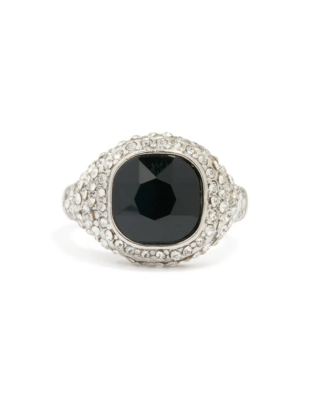Silver Black Rhinestone Square Ring sold by lovisa product image thumbnail 3