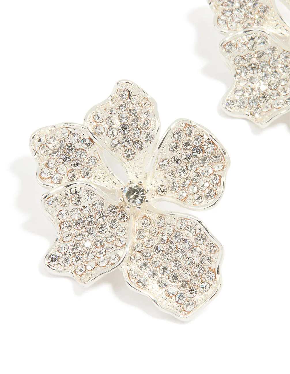 Silver Diamante Flower Stud Earrings sold by lovisa product image thumbnail 2