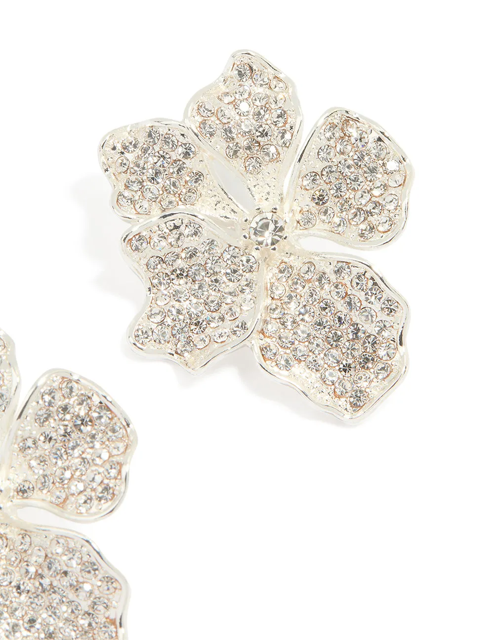 Silver Diamante Flower Stud Earrings sold by lovisa product image thumbnail 3
