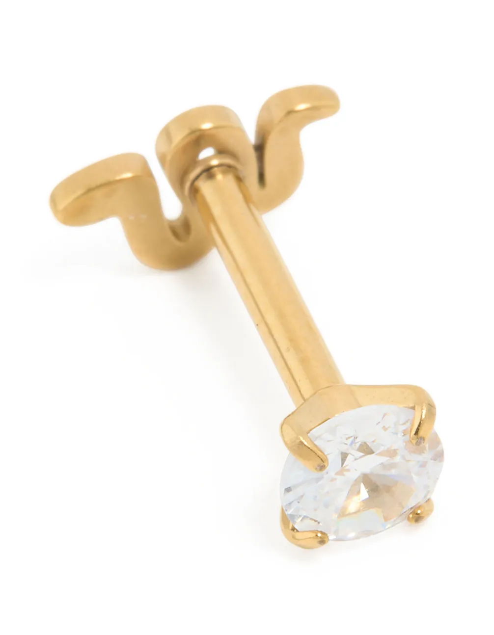 Gold Plated Surgical Steel Cubic Zirconia Reversible Smooth Flat Back Stud sold by lovisa product image thumbnail 2