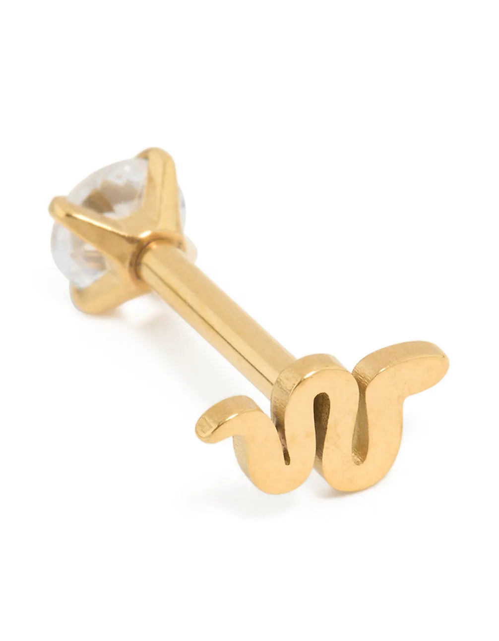 Gold Plated Surgical Steel Cubic Zirconia Reversible Smooth Flat Back Stud sold by lovisa