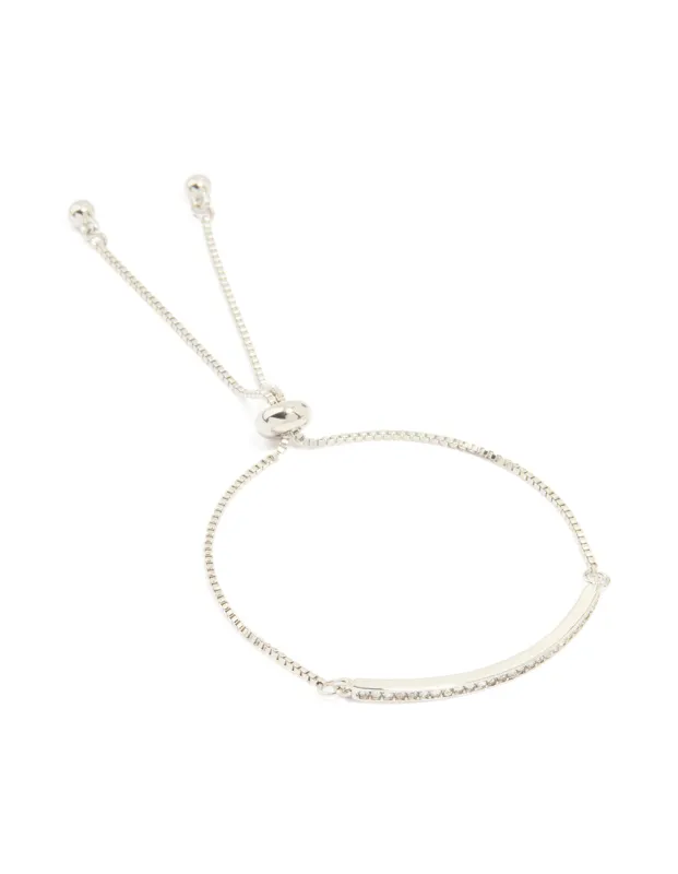 Silver Diamante Pavé Toggle Bracelet sold by lovisa