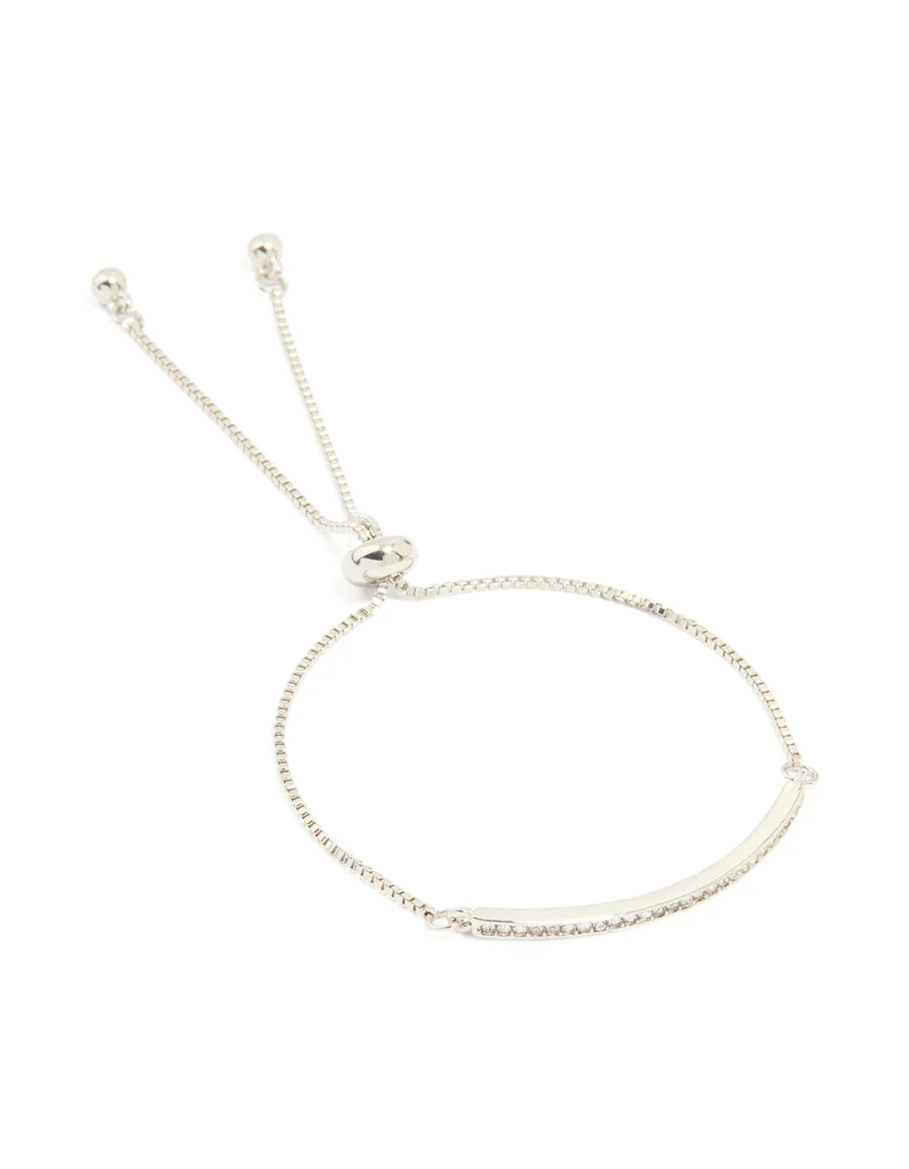 Silver Diamante Pavé Toggle Bracelet sold by lovisa