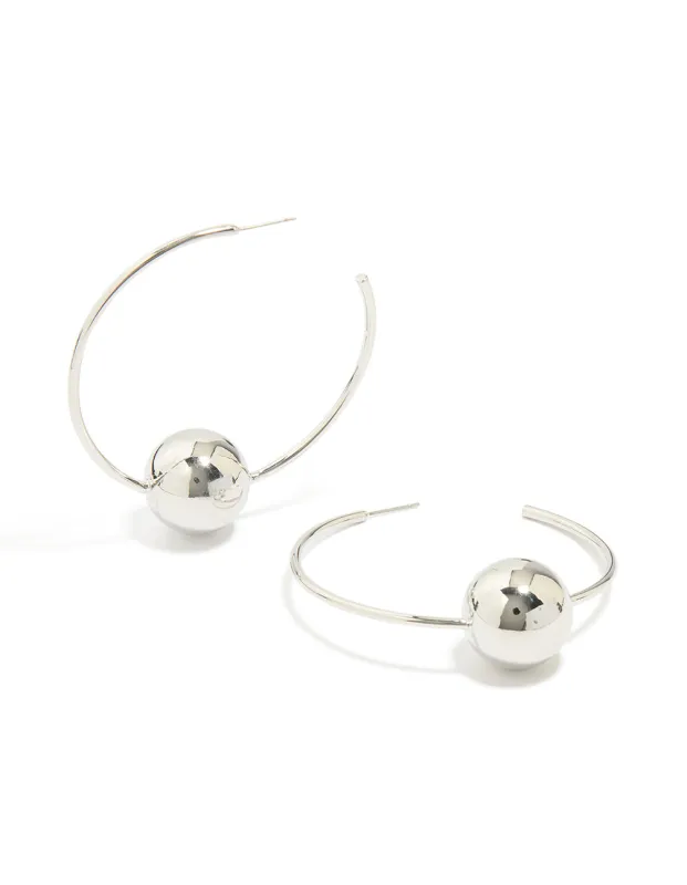 Silver Ball Hoop Earrings sold by lovisa