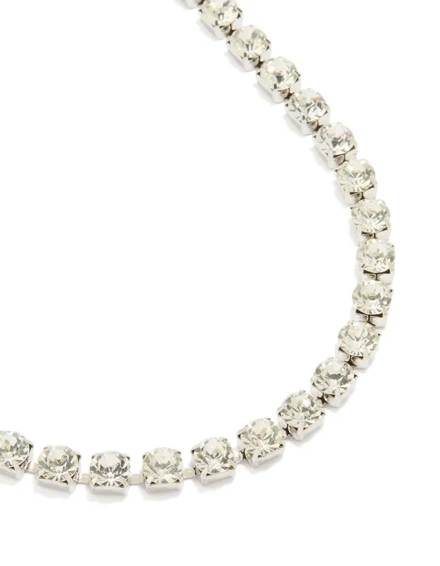 Silver Diamante Thick Chain Necklace sold by lovisa