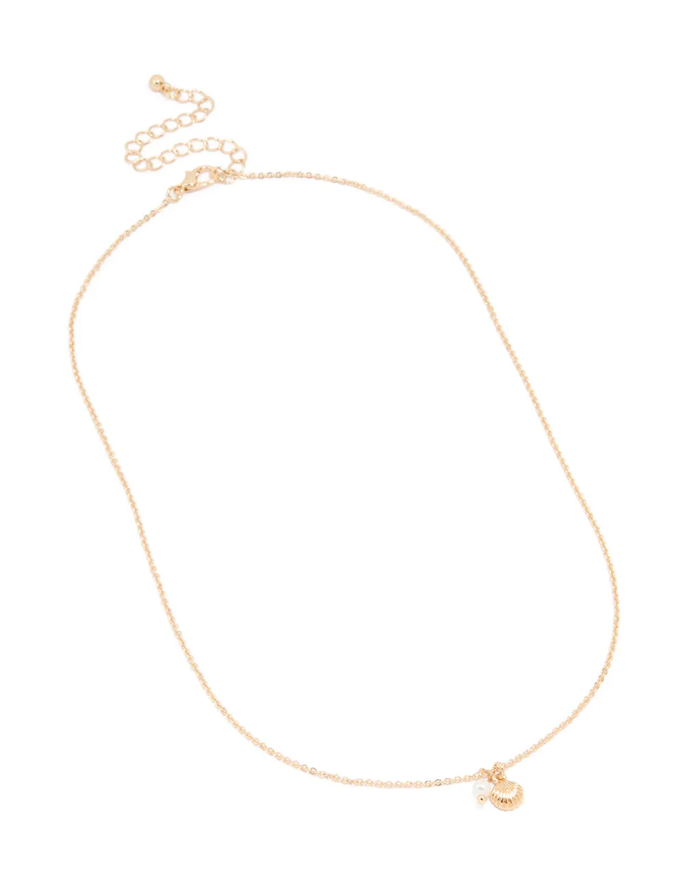 Gold Shell & Pearl Pendant Necklace sold by lovisa product image thumbnail 2