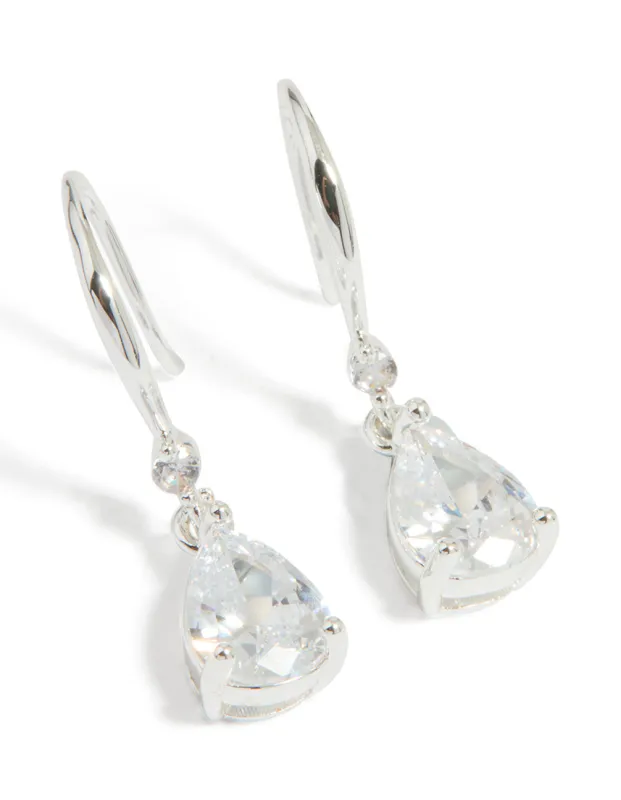 Silver Plated Cubic Zirconia Teardrop Earrings sold by lovisa