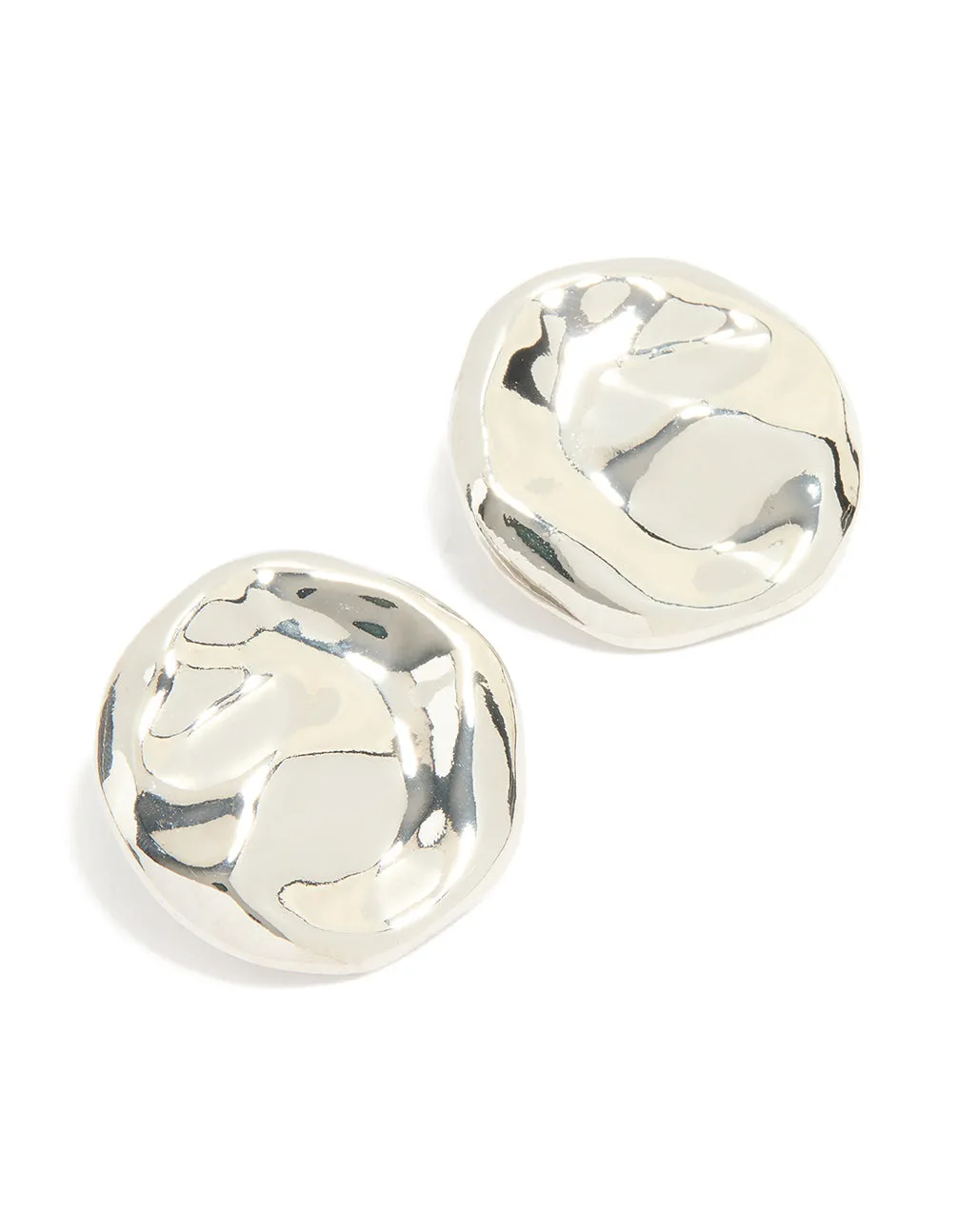 Silver Organic Circle Stud Earrings sold by lovisa