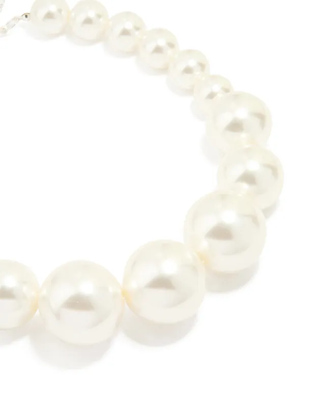 Silver Pearl Necklace sold by lovisa