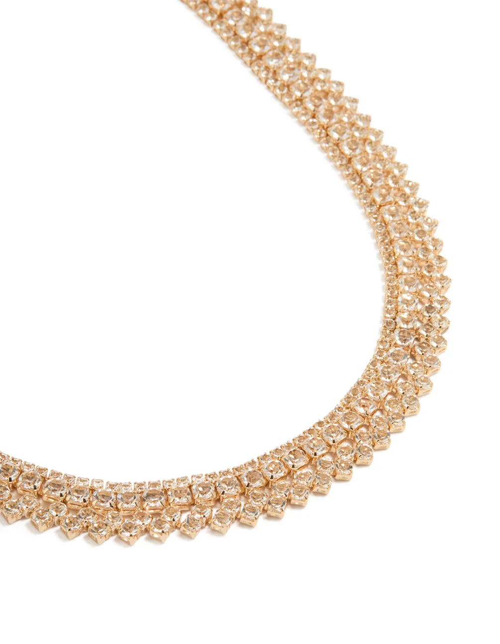 Gold Cubic Zirconia Short Tennis Necklace sold by lovisa