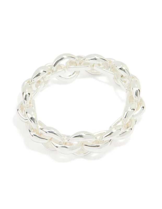 Silver Thick Rolo Chain Bracelet sold by lovisa