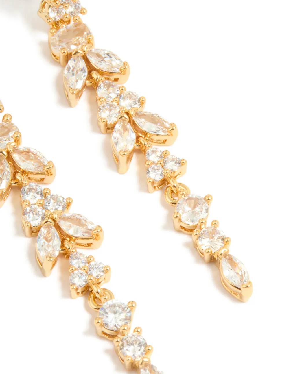Gold Plated Cubic Zirconia Alternating Vine Linear Drop Earrings sold by lovisa product image thumbnail 3