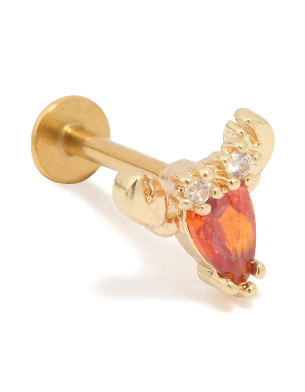 Gold Plated Surgical Steel Cubic Zirconia Lobster Flat Back Stud sold by lovisa