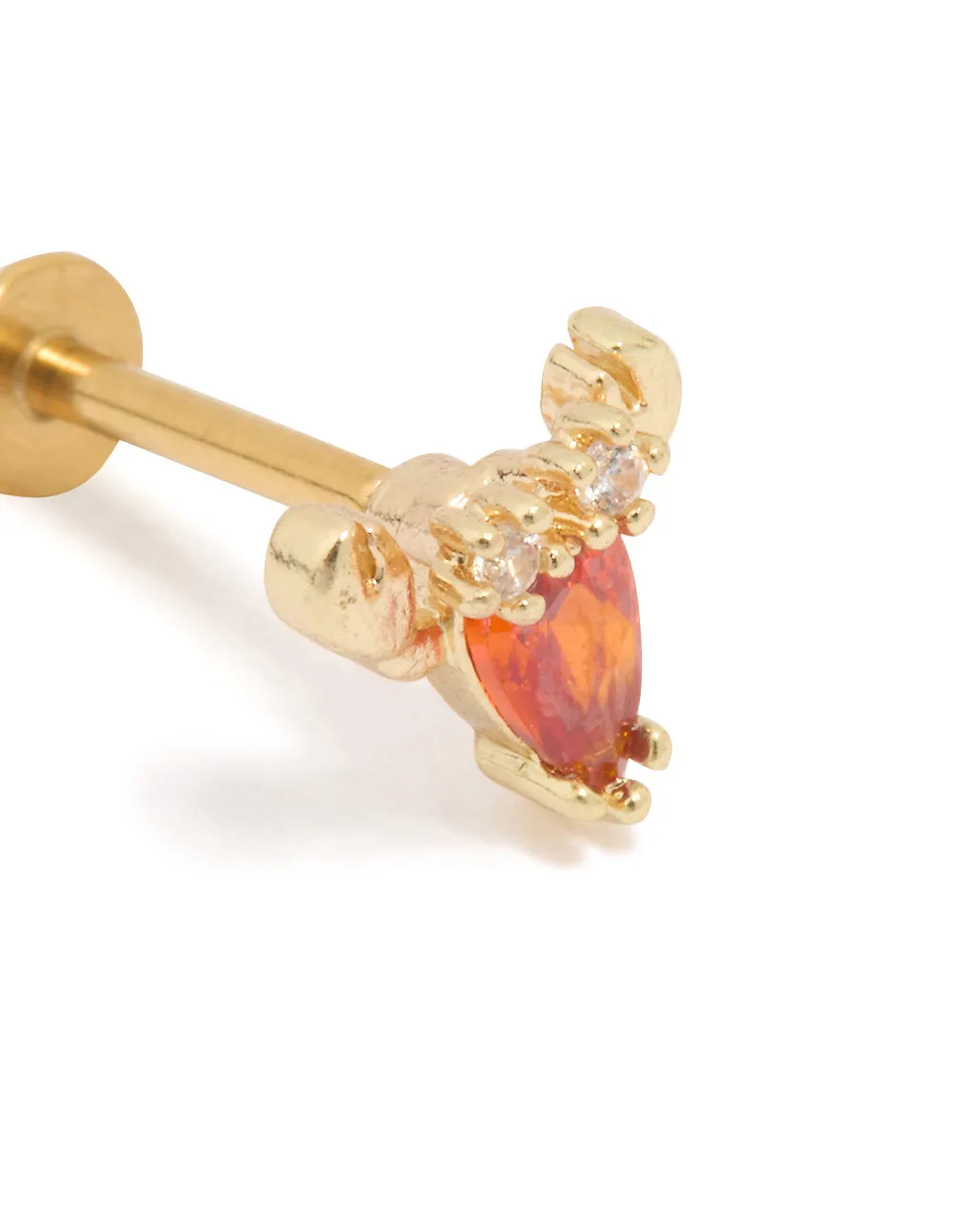 Gold Plated Surgical Steel Cubic Zirconia Lobster Flat Back Stud sold by lovisa product image thumbnail 2