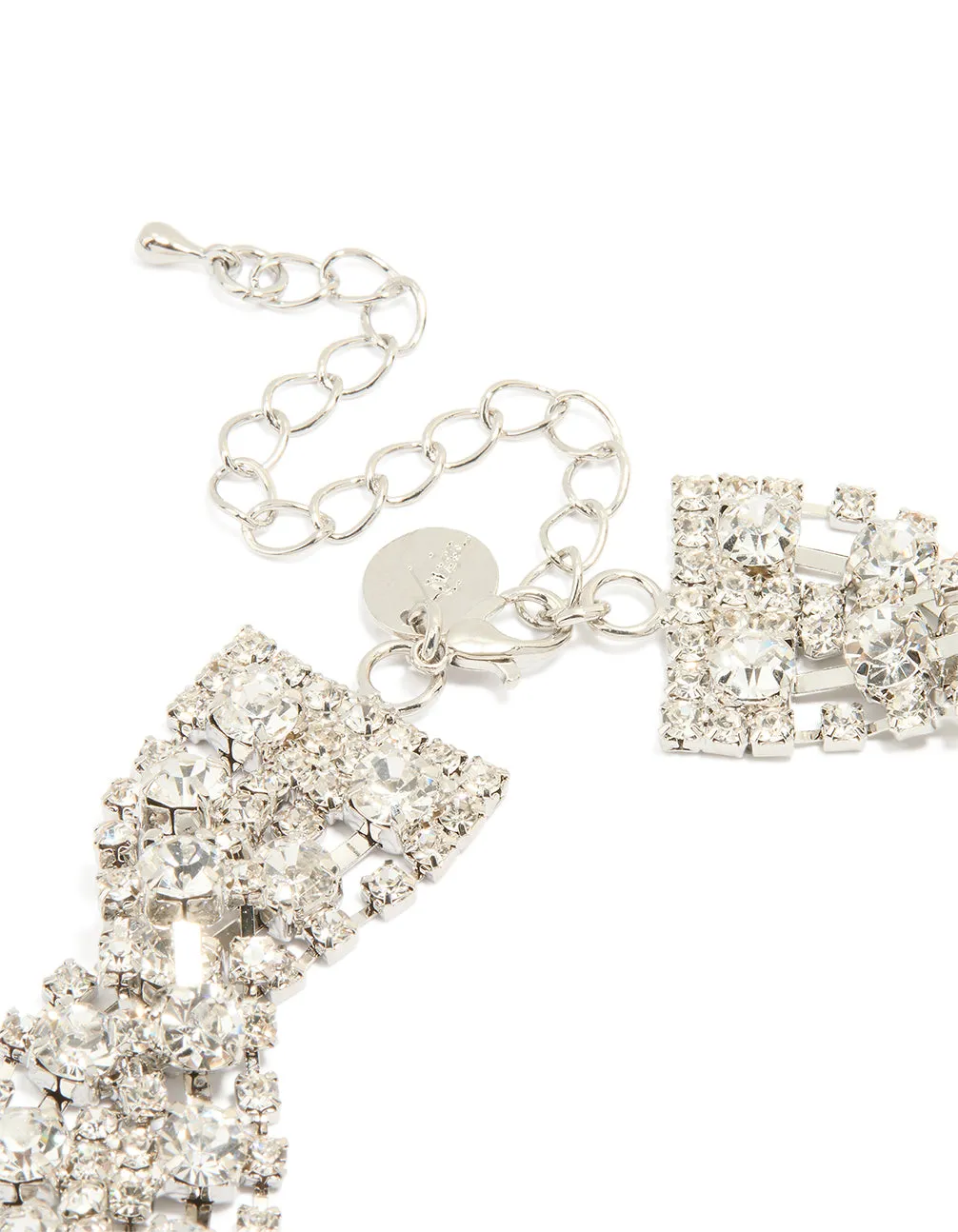 Silver Diamante Crossover Choker Necklace sold by lovisa product image thumbnail 3