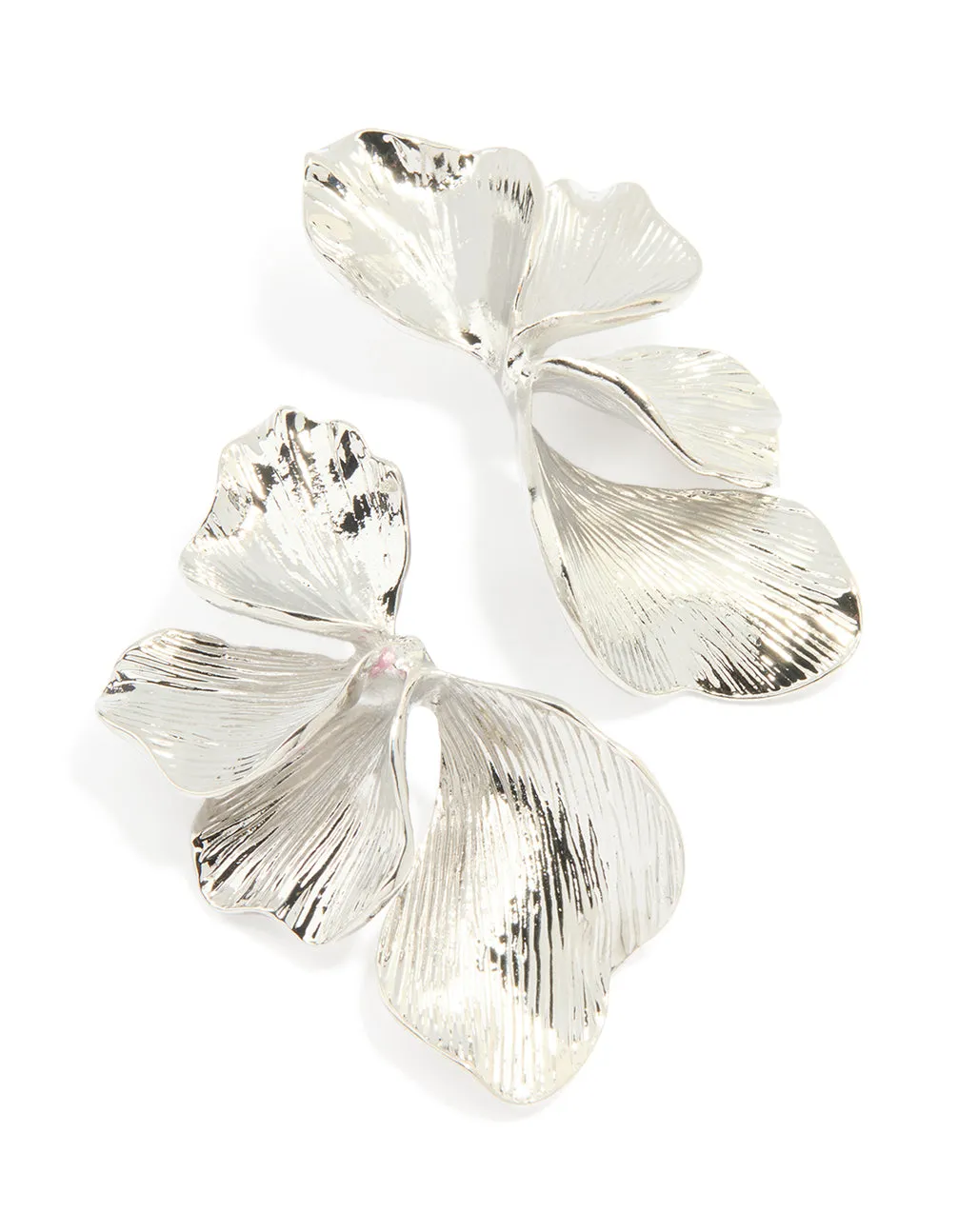 Silver Half Flower Statement Earrings sold by lovisa