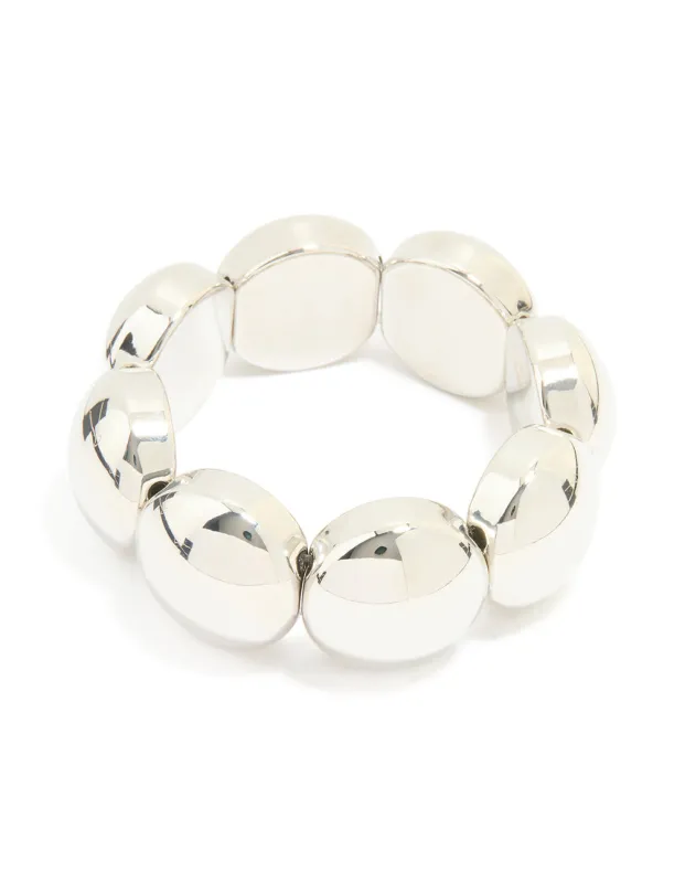 Silver Thick Bubble Stretch Bracelet sold by lovisa