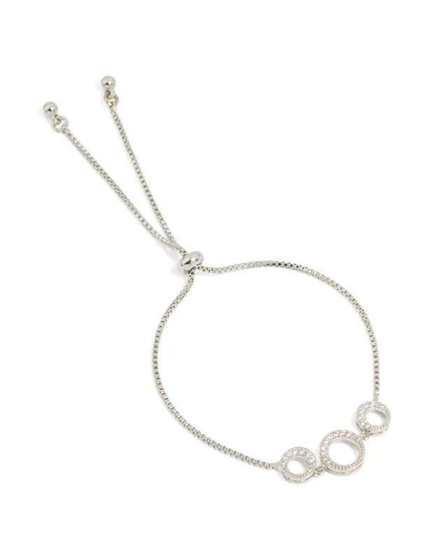 Silver Cubic Zirconia Circle Toggle Bracelet sold by lovisa
