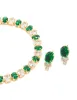 Gold Plated Green Cubic Zirconia Tennis Bracelet & Earrings Set sold by lovisa