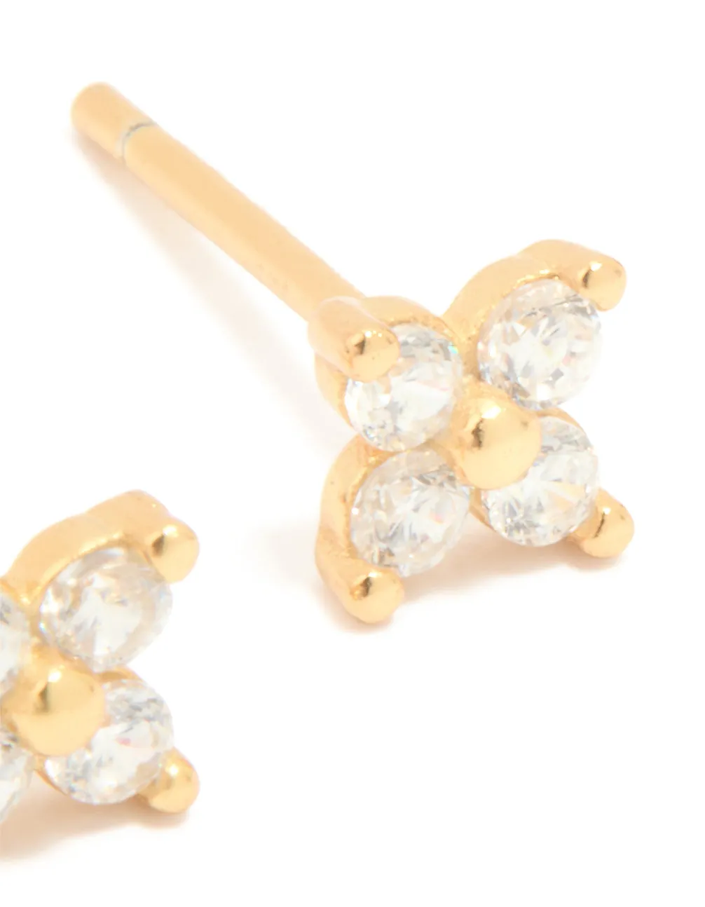 Gold Plated Sterling Silver Cubic Zirconia Mini Flower Earrings sold by lovisa product image thumbnail 3