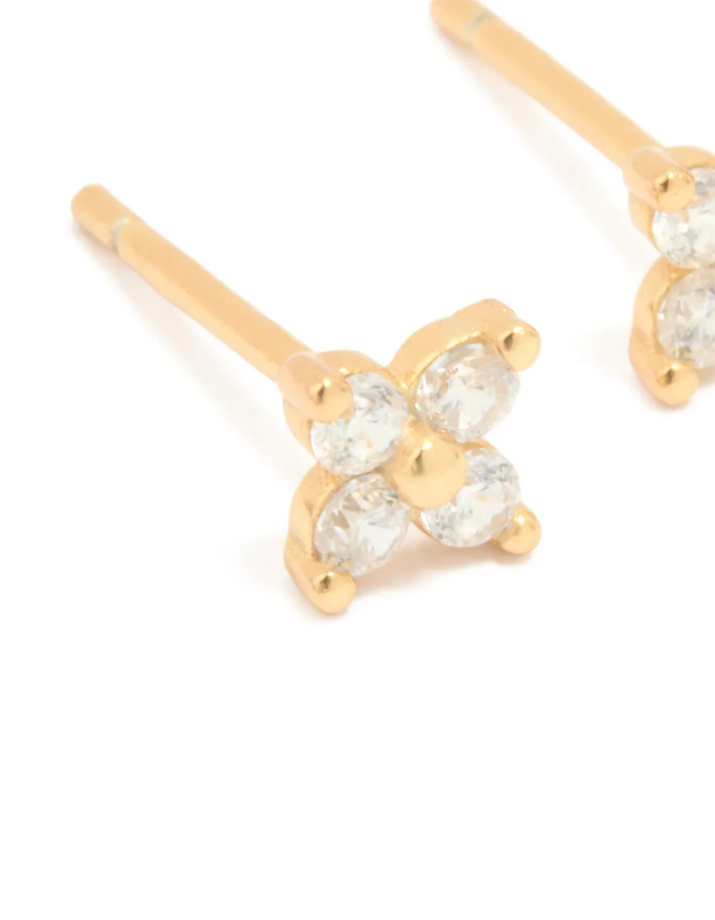 Gold Plated Sterling Silver Cubic Zirconia Mini Flower Earrings sold by lovisa product image thumbnail 2