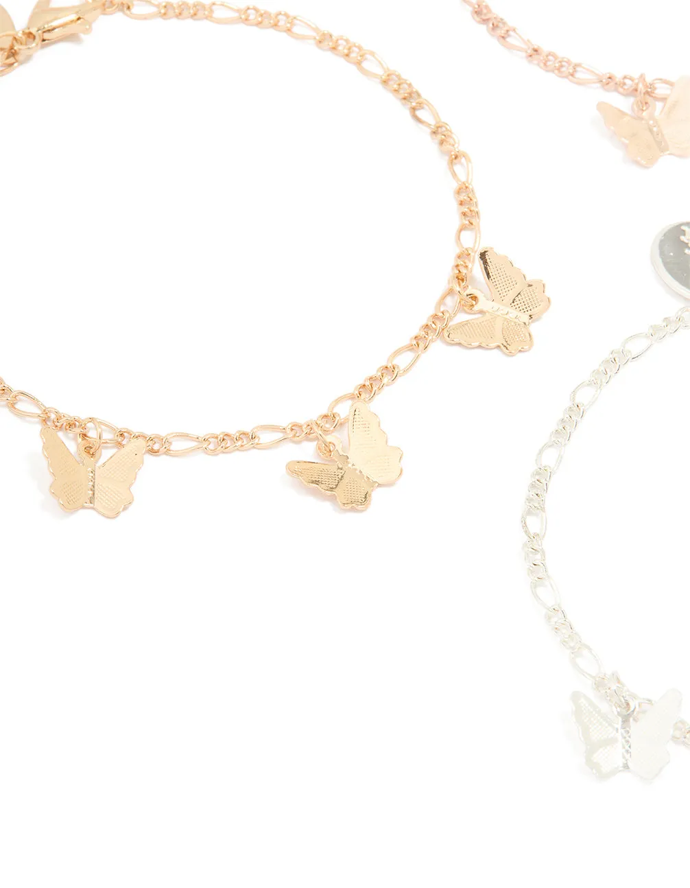 Mixed Metal Butterfly Bracelets 3-Pack sold by lovisa product image thumbnail 2