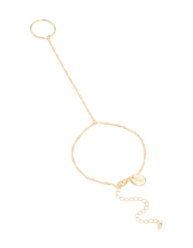 Gold Singapore Hand Chain sold by lovisa