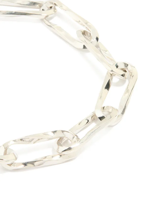 Silver Organic Paperclip Chain Necklace sold by lovisa