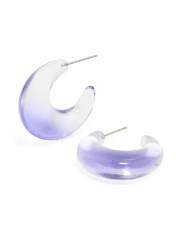 Clear & Purple Acrylic Bubble Hoop Earrings sold by lovisa