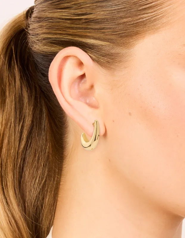 Gold Plated Elongated Hoop Earrings sold by lovisa