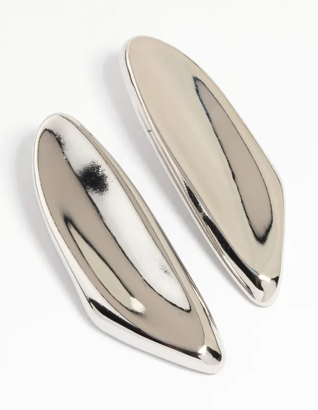 Silver Large Curved Drop Earrings sold by lovisa