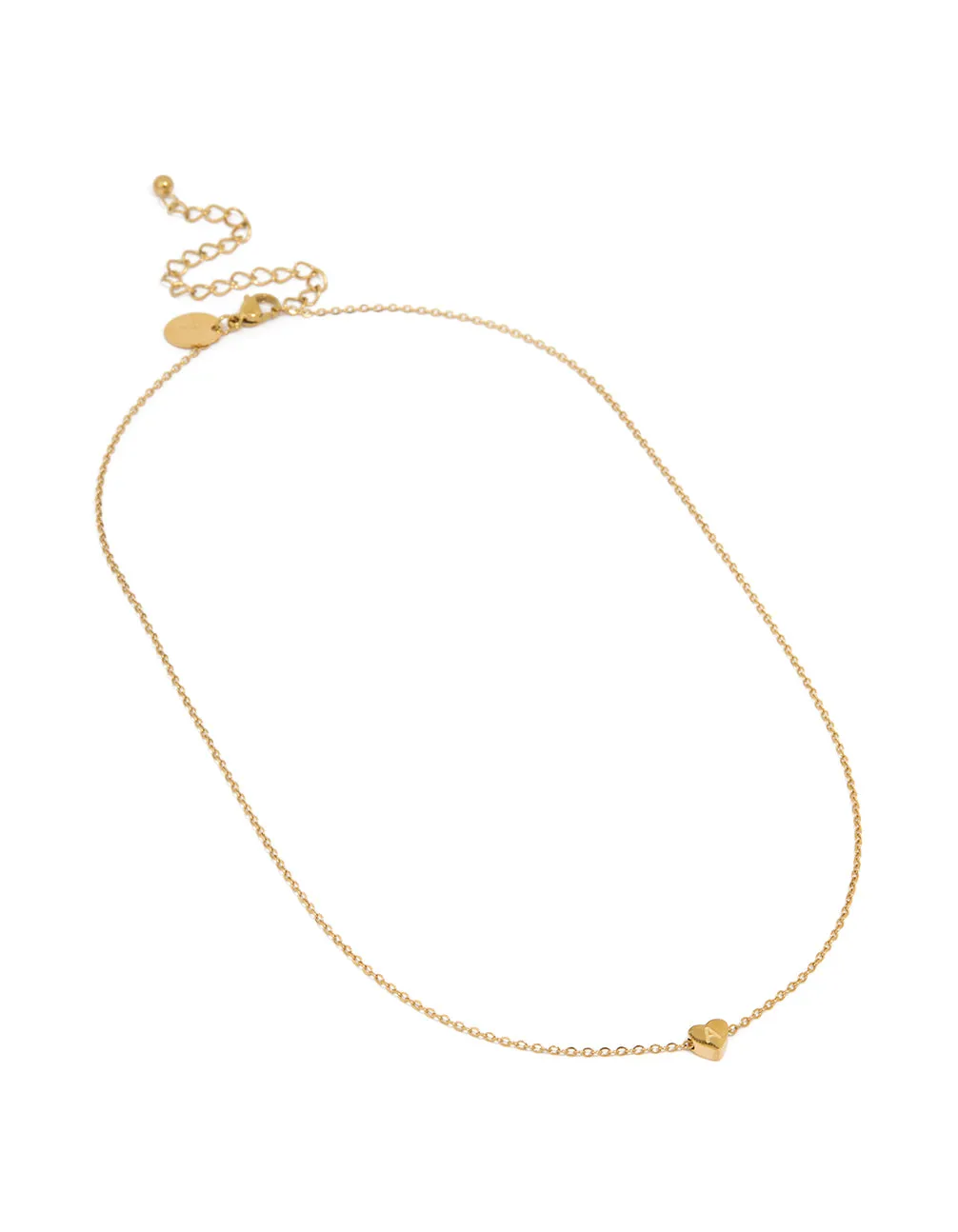 Waterproof Gold Plated Stainless Steel Mini Heart Letter A Necklace sold by lovisa product image thumbnail 2