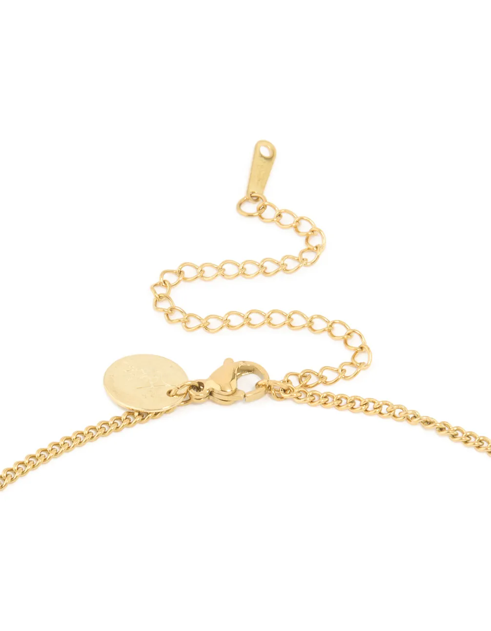 Waterproof Gold Plated Stainless Steel Circle Leo Zodiac Sign Necklace sold by lovisa product image thumbnail 3