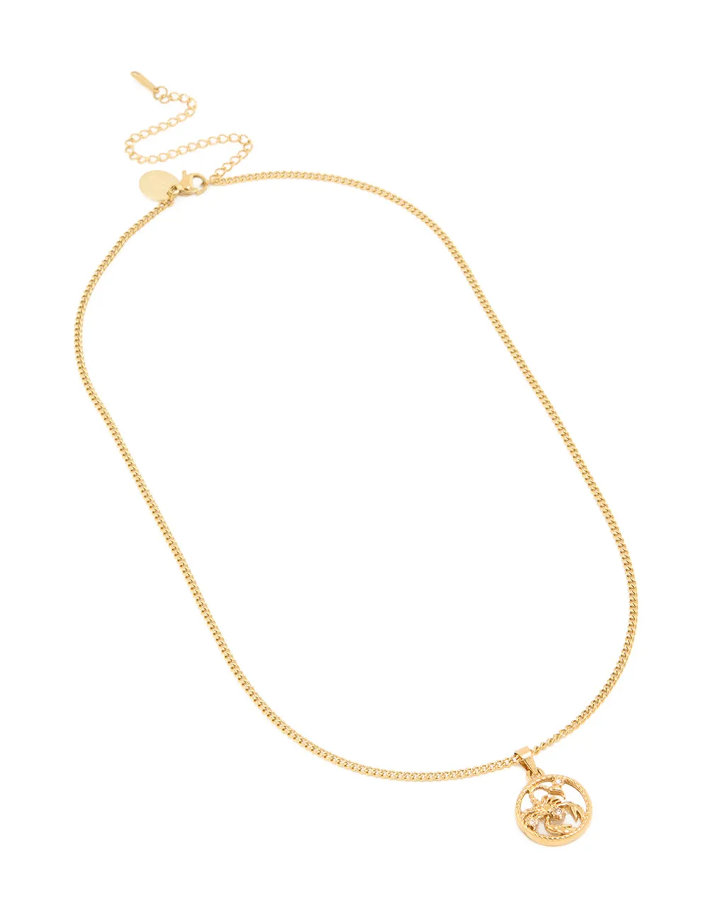 Waterproof Gold Plated Stainless Steel Circle Scorpio Zodiac Sign Necklace sold by lovisa product image thumbnail 2