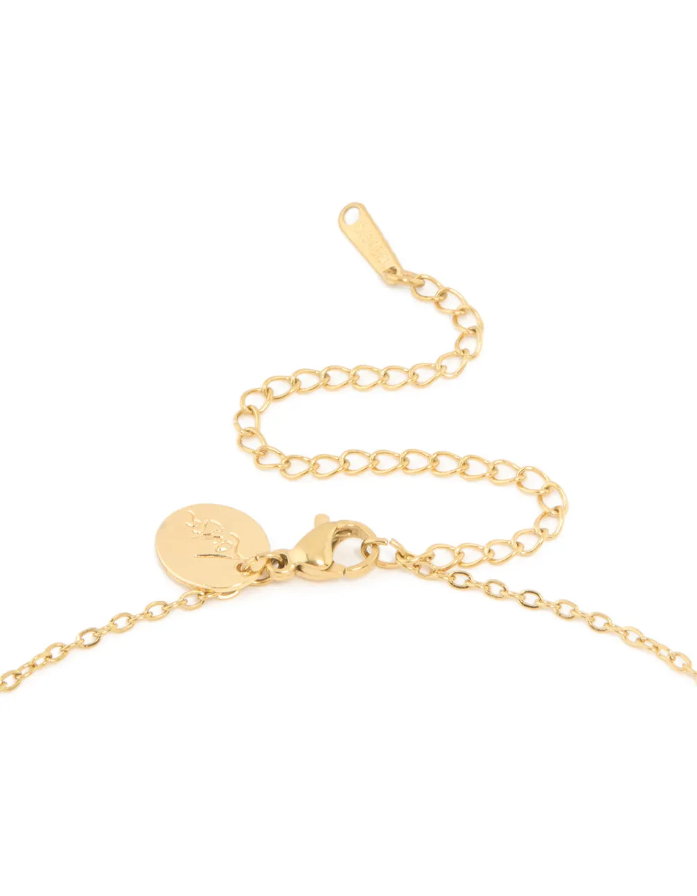 Waterproof Gold Plated Stainless Steel Cubic Zirconia Mini Pavé Letter A Necklace sold by lovisa product image thumbnail 3